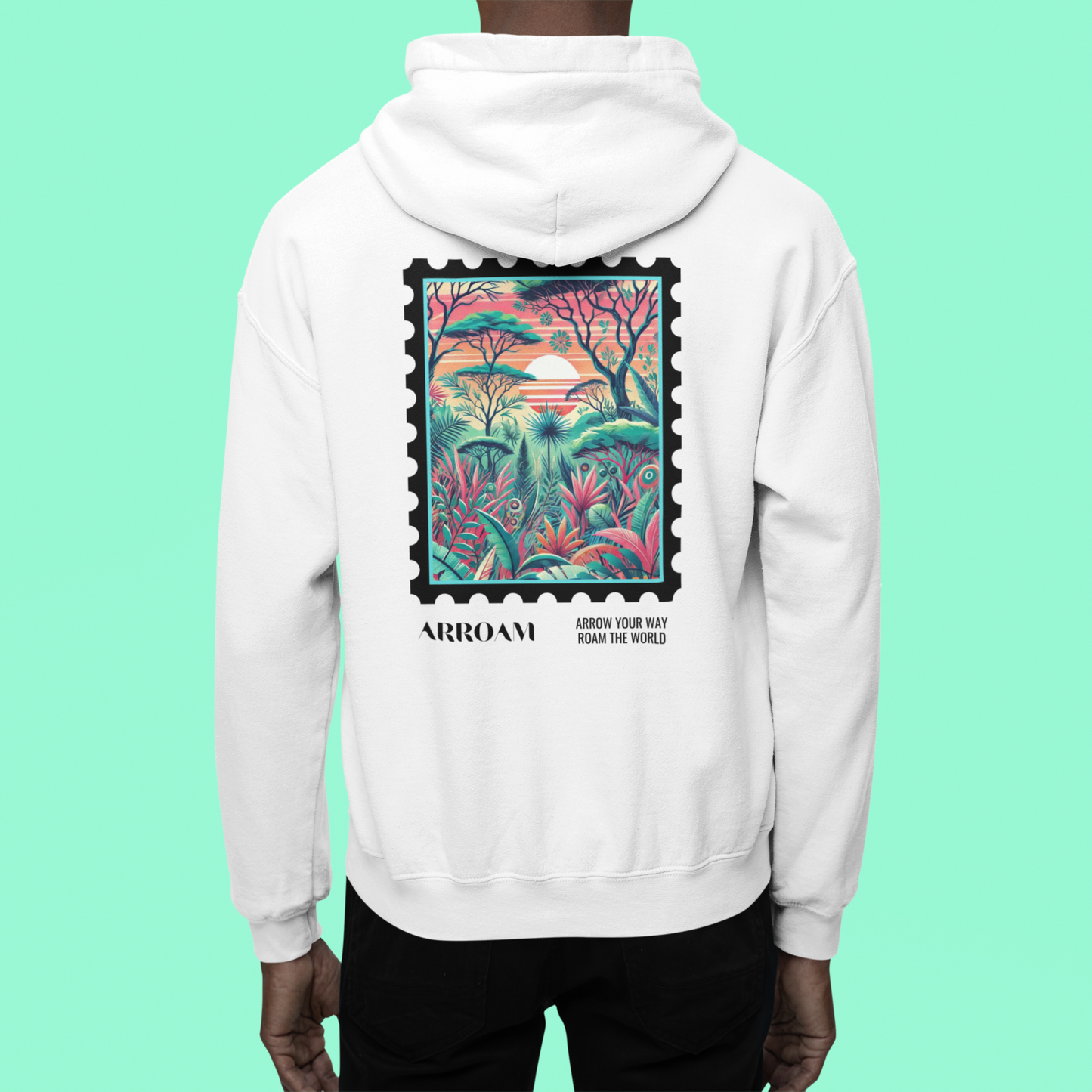 ARROAM The Hoodie White Tropical Escape Back